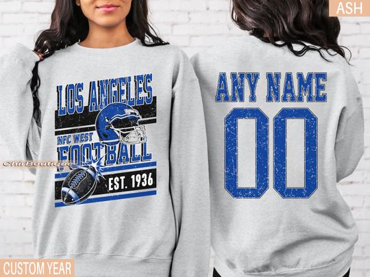 Personalized Los Angeles Football Sweatshirt,Los Angeles football crewneck, Los Angeles football shirt, Custom Football Player, football Tee