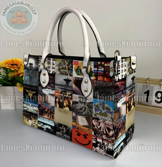Bon Jovi Christmas Personalized Leather Handbag, Bon Jovi Woman Handbag, Gift for Fan