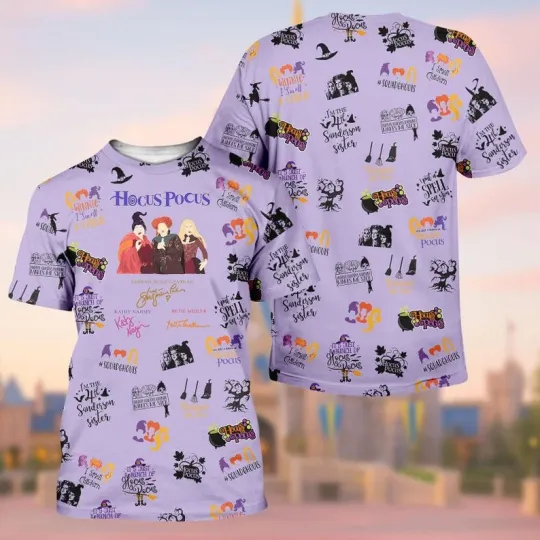 Hocus Pocus Sanderson Sisters Halloween Witches Tshirt 3D