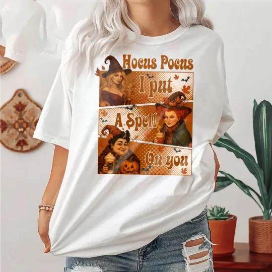 Vintage Hocus Pocus I Put a Spell on You Halloween T-Shirt for Men and Women