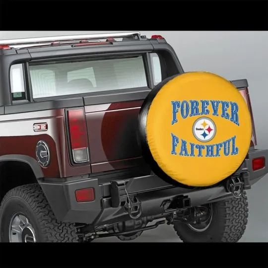 Pittsburgh Steeler Auto Car Tire Cover Forever Faithful Fans Spare Tire Cover