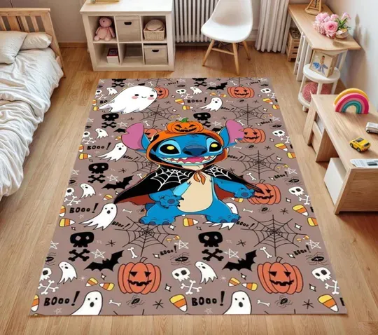 Halloween Stitch Cartoon Rug, Rug, Ghosts & Candy Rug