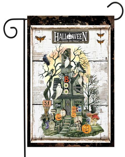 Halloween House Garden Flag