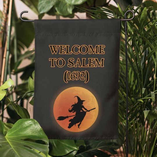 Halloween Garden Flag: Salem Witch Trials Theme, Double-Sided