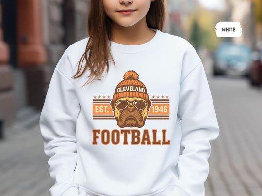 Cleveland Football Youth Sweatshirt, Kids Team Spirit Apparel, Child Football Fan Pullover, Boys Game Day Jumper, Ohio Sports Gift