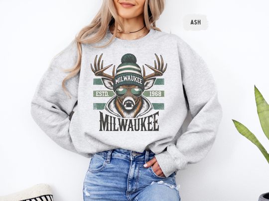 Milwaukee Basketball Sweatshirt - Unisex Crewneck, Buck Fan Gift, Buck Apparel, Sports Team Shirt, Basketball Lover Top