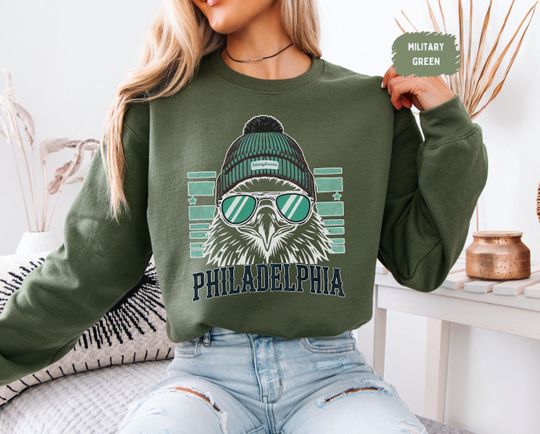 Philadelphia Football Sweatshirt, Sports Team Apparel, Game Day Clothing, Team Spirit Jumper, Football Fan Gift, Crew Neck Pullover