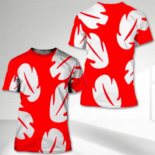 Lilo Cosplay Costume Lilo And Stitch Character Red Leaf Tshirt 3D