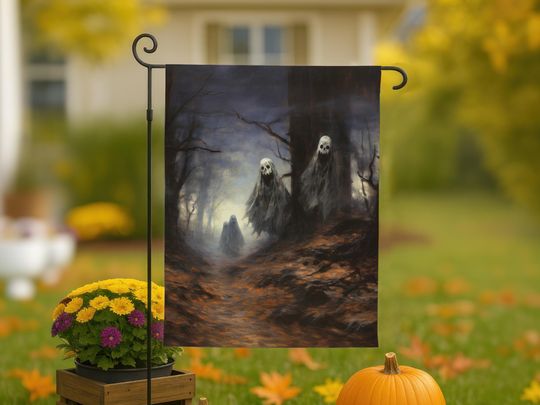 Halloween Garden Flag, Statement Flag for Front Lawn, Garden Decor, Halloween Garden Banner, Spooky Garden Decor, Halloween Party Decoration