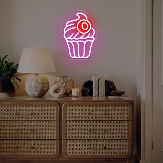 Horror Eyeball Cake Neon Sign,Halloween Kitchen Sign Decor,Halloween Spooky Cake Decor,Halloween Decor Sign,Halloween Cupcake Wall Decor