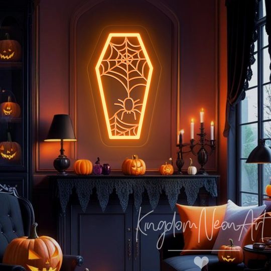 Halloween Neon Sign Coffin Neon Sign Custom USB Led Neon Light Halloween Party Decor Home Wall Decor Personalized Gifts For Halloween Sign