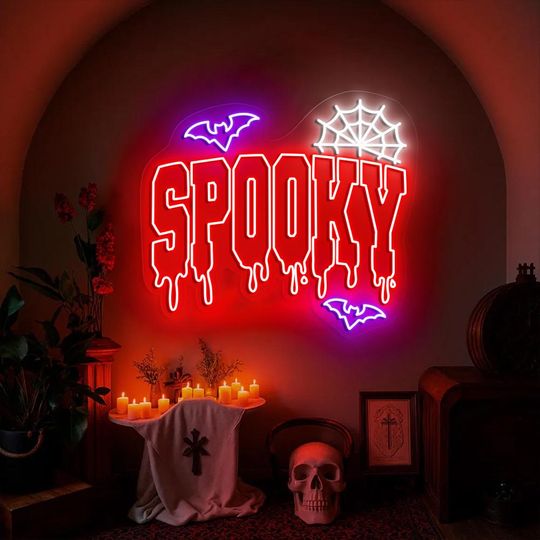 Spooky Season Neon Sign Decor, Halloween Neon Sign Decor, Boo Ghost Neon Sign, Holiday Season Decor, Halloween Neon, Pumpkin Fall Neon Sign