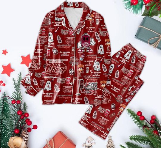 Dr. Pepper My Blood Type Is Dr. Pepper Christmas Pajama Set