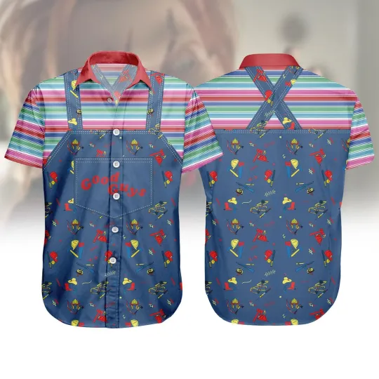 Halloween Chucky Cosplay Costume Child's Play Horror Fan Hawaiian Shirt