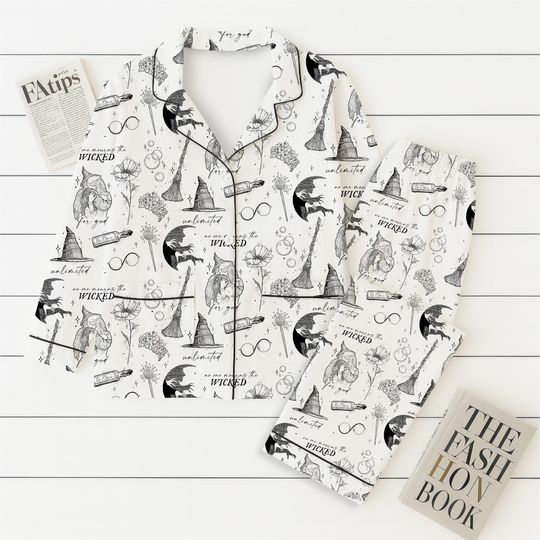 Witch Movie Halloween Pajama Set, Wizard Musical Movie Shirt, Halloween Party Nightwear, Witchy Women Sleepwear, Holiday Gift