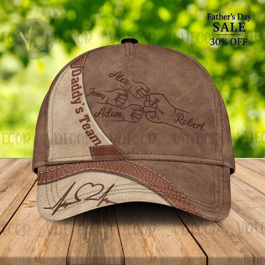 Perfect Fathers Day Gift, Fist Bump Family Hands Baseball Cap, Gift For Grandpa