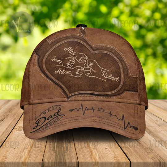 Perfect Fathers Day Gift, Fist Bump Family Hands Baseball Cap, Gift For Grandpa