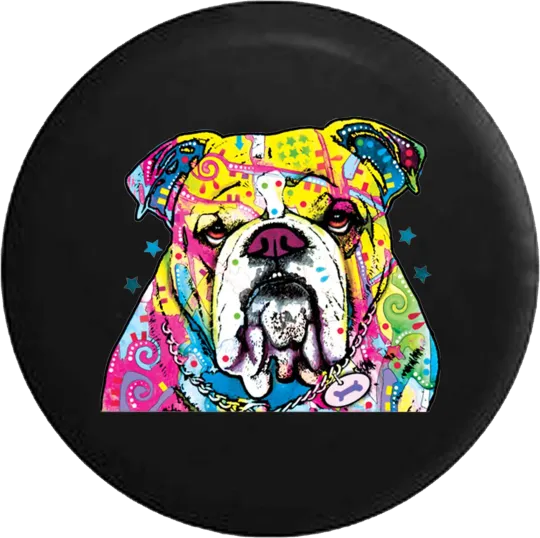 Spare Tire Cover English Bulldog Neon Artistic Dog JK Accessories