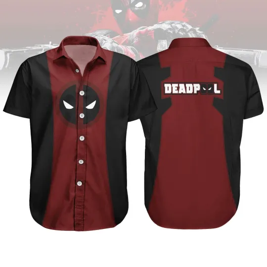 Halloween Deadpool Cosplay Costume Superhero Fan Gift Hawaiian Shirt