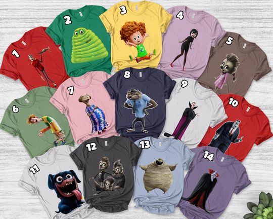 Hotel Transylvania Characters Group Shirt, Hotel Transylvania Costume Shirt, Hotel Transylvania Family, Halloween Family Party Gift SK1D03