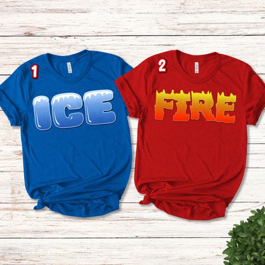 Ice Fire Baby Family Halloween Costumes Shirt, Ice and Fire Cosplay Tee, Halloween Costume For Family Group, Birthday Party Gifts SJ1V18