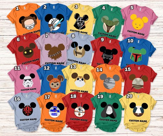 Personalized Superhero Characters Matching Shirt, Superhero Mouse Ears Symbol Group Matching T Shirt, Custom Hero Squad Tee