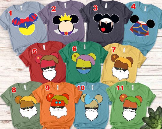 Seven Dwarfs Shirt, 7 Dwarfs Shirt, Disney Group, Snow White, Disney Family Shirt, Halloween Group Shirt, Halloween Costume SJ1Y11