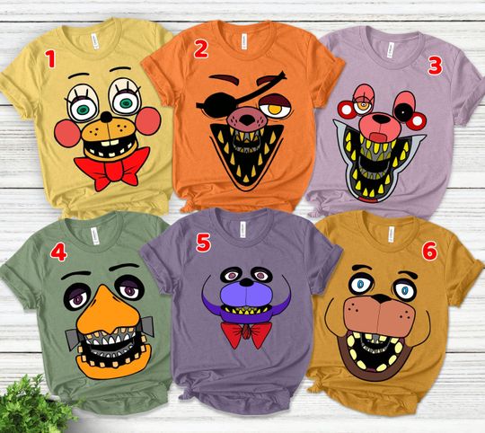Five Nights at Freddy's house character shirt, FNAF Characters , Moon and Sun, Dj Music Man, Daycare Attendant, Fnaf Security Breach UHAPY06