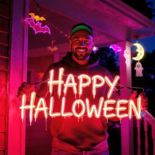 Halloween Neon Sign Waterproof Outdoor Neon Sign Custom Neon Sign Exterior LED Light Personalized Neon Sign For Halloween Decor Outdoor