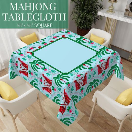 Blue Mahjong Tablecloth | Mahjong Bag | Monogram Bag | Mahjong Gifts | Mahjong Birthday Gift | Monogrammed Bag | Custom Mahjong Tote Bag
