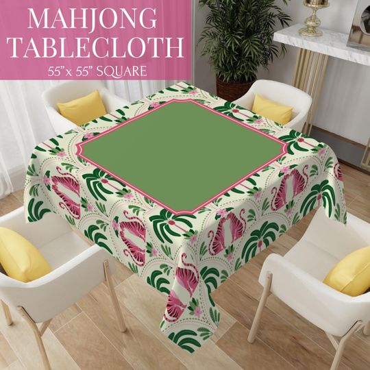 Square Mahjong Tablecloth | Mahjong Bag | Monogram Bag | Mahjong Gifts | Mahjong Birthday Gift | Monogrammed Bag | Custom Mahjong Tote Bag