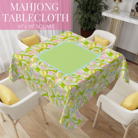 Mahjong Tablecloth | Mahjong Table Cover | Mahjong Gifts | Mahjong Lover | Citrus Mahjong Mat | Mahjong Hostess Gift