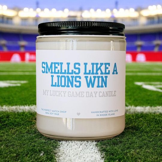 Smells like a Lions win Football Gift Football Sunday Gift for him Game Day decor Detroit Lions