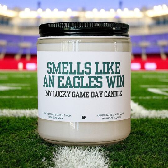 Smells like a Eagles win football Candle Football Gift Football Sunday Gift for him Game Day decor Philadelphia Eagles