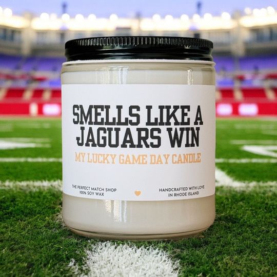 Smells like a Jaguars win football Candle Football Gift Football Sunday Gift for him Game Day decor Jacksonville  Jaguars