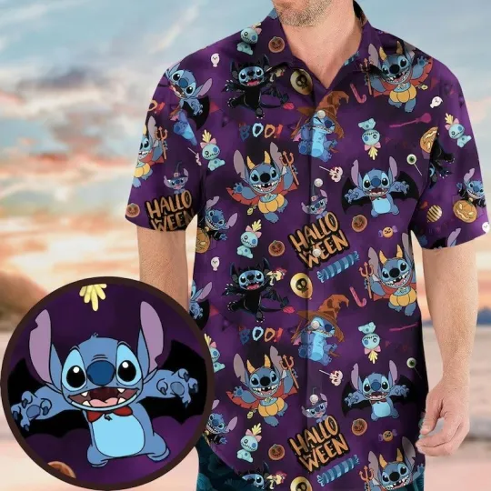 Halloween Stitch Trick Or Treat Spooky Season Lilo & amp, Sittch Hawaiian Shirt