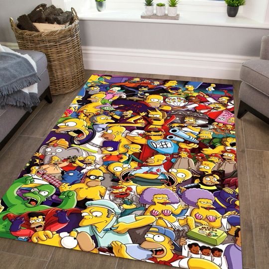 Simpsons Rug, Custom Rug, Simpsons Collage, Kids & Teen Room Rug, Office Decor
