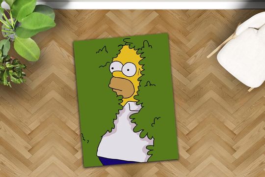 Simpsons Rug, Homer Simpson Rug, Popular Bedroom Rug, Green Decor Rug