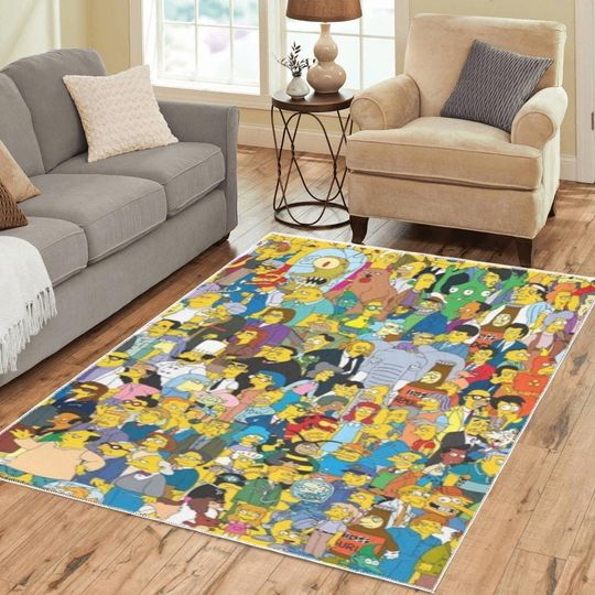 Simpsons Family Area Rug Birthday Mothers Fathers Day Gifts
