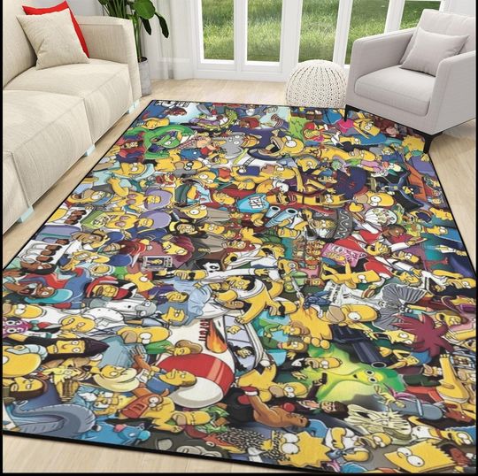Simpsons Family Area Rug Birthday Mothers Fathers Day Gifts