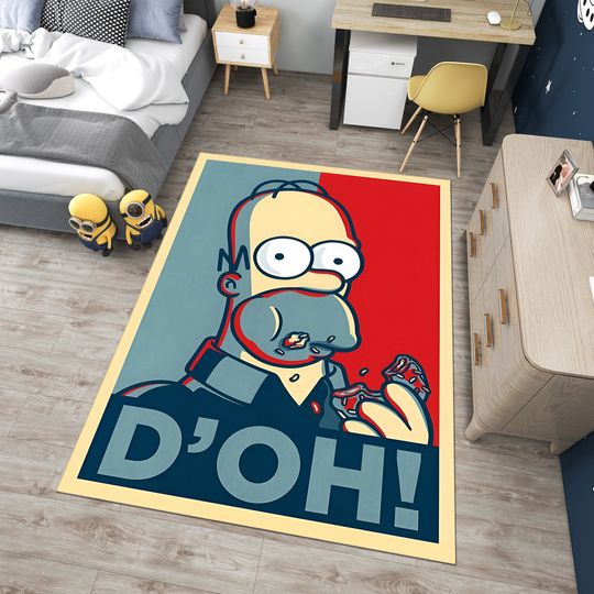 Simpsons Rug, Pop Art Rug, Adult Rug, Colorful Rug, Custom Area Rug, Anime Decor, Gift