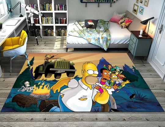 Simpsons Rug, Funny Rug, Colorful Rug, Legend Rug, Custom Area Rug, Anime Decor, Gift