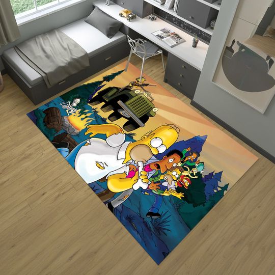 Simpsons Rug, Funny Rug, Colorful Rug, Legend Rug, Custom Area Rug, Anime Decor, Gift