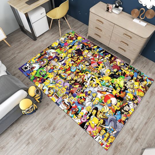 Simpsons Rug, Legend Rug, Adult Rug, Colorful Rug, Custom Area Rug, Anime Decor, Gift