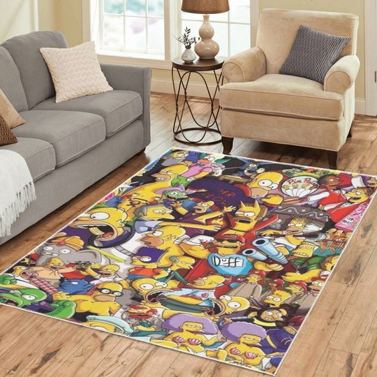 Simpsons Family Area Rug Birthday Mothers Fathers Day Gifts