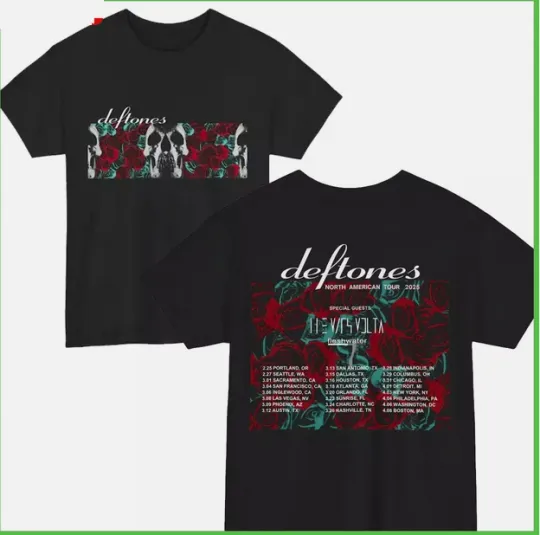 Deftone North American Tour Shirt 2025 Two Side Tour T Shirt