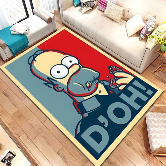 Simpsons Rug, Pop Art Rug, Colorful Rug, Legend Rug, Custom Area Rug, Anime Decor, Gift