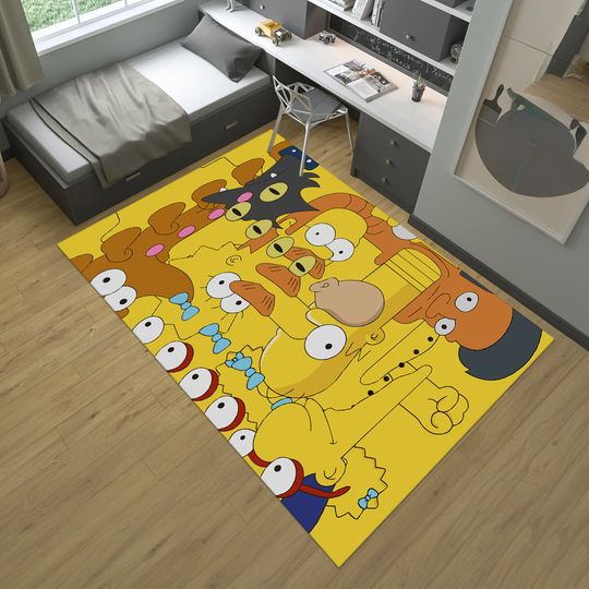 Simpsons Rug, Funny Rug, Colorful Rug, Legend Rug, Custom Area Rug, Anime Decor, Gift