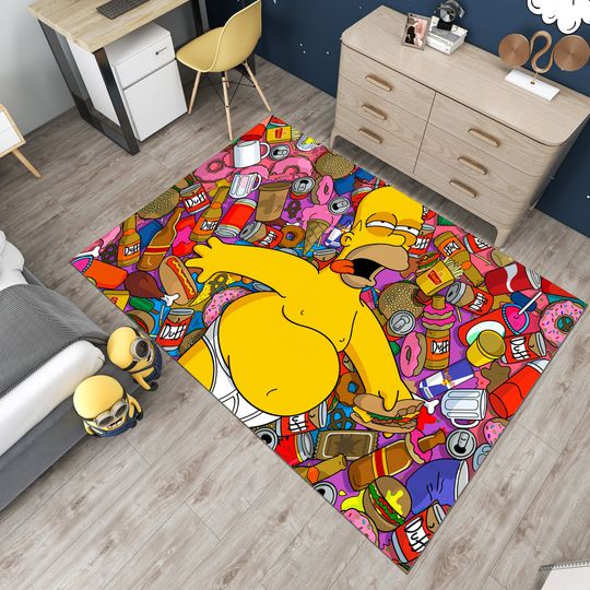 Simpsons Rug, Legend Rug, Adult Rug, Colorful Rug, Custom Area Rug, Anime Decor, Gift