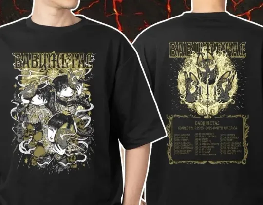 NEW! Babymetal World Tour 2025-2026 North American Tour Dates T-Shirt